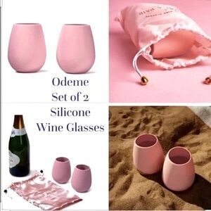 ODEME “What a Pair” Silicone Wine Glasses – Set of 2 🩷